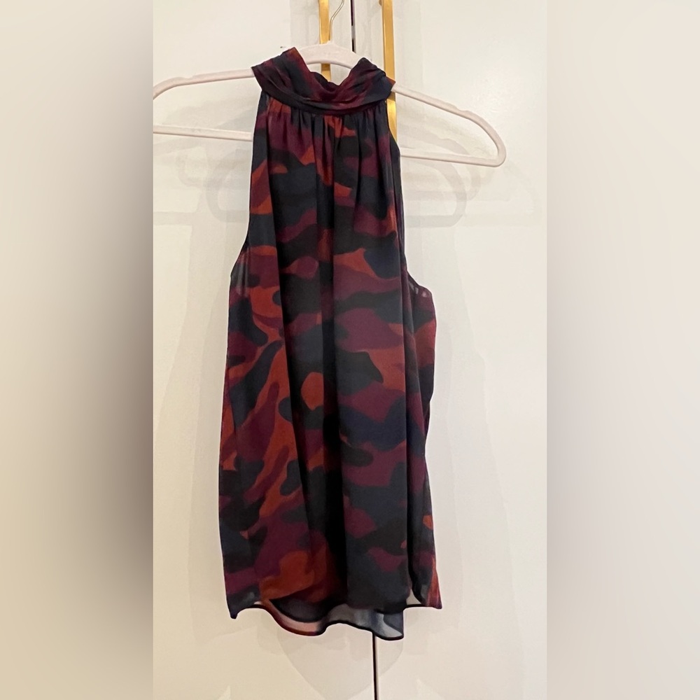 NWT Joie Erola B Silk Camo Halter Top